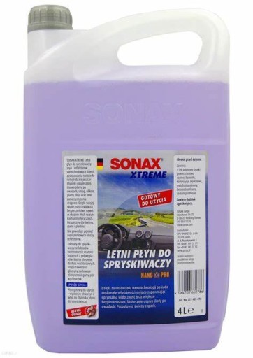 LETNI ЖИДКОСТЬ DO ОМЫВАТЕЛЯ SONAX XTREME 4L изображение 1