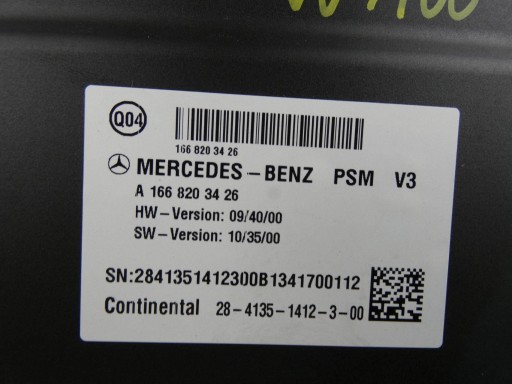 MERCEDES ML W166 GLE module control unit seat