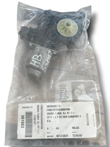 Skoda fabia склопідйомник правий задній 6r0959812k