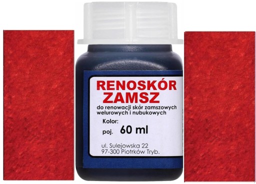 RENOWATOR-farba do weluru,nubuku,zamsz 60ml CZERWO