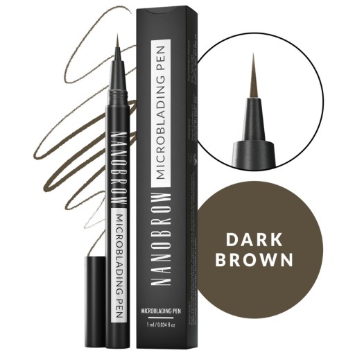 Pero na Obočie Nanobrow Dark Brown- ultratenké pero na obočie, microblading