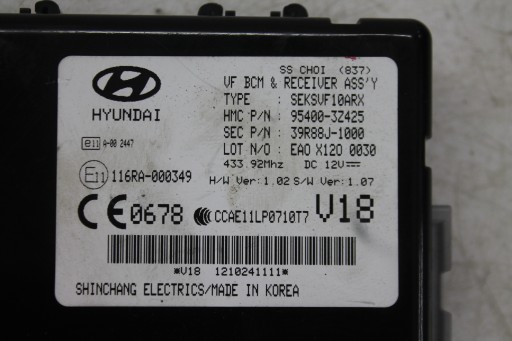 module control unit BCM 95400-3Z425 HYUNDAI I40 11-19