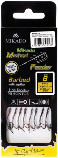 Гачки ґрунтові, з лідером Mikado SPIKE BARBED Гачок Maruseigo 8 шт.