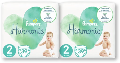 2× Підгузки Pampers Harmonie 2 розмір 4-8 кг 39 шт.