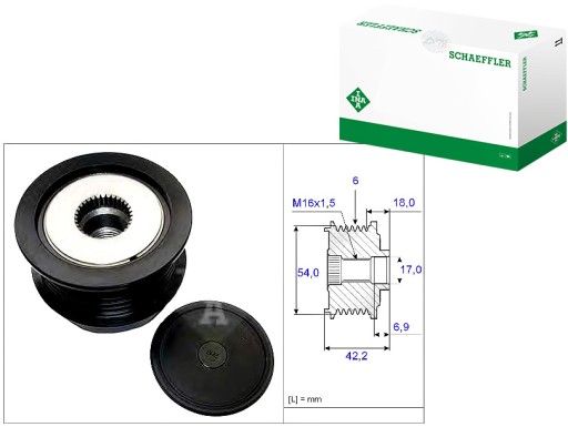 535 0188 - Шкив генератора опель инна