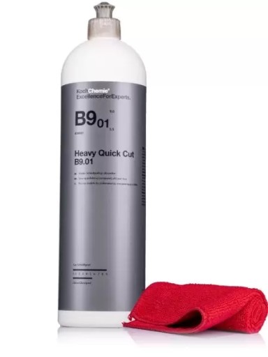 KOCH CHEMIE B9.01 Heavy Quick Cut 1L FREE MICROFIBER - міцна полірувальна паста