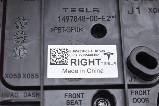 comfort control unit right 1657650-39-A TESLA MODEL Y 60 kWh 299 KM 20