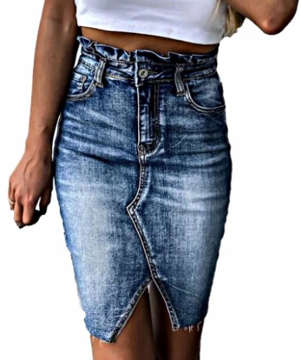 MD jeansowa spódnica jeans wysoki stan M/38 11086438847 - Allegro.pl
