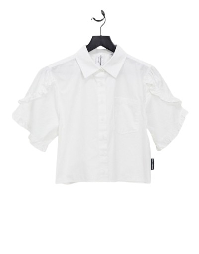 Biela košeľa casual krátky strih rukávy 32