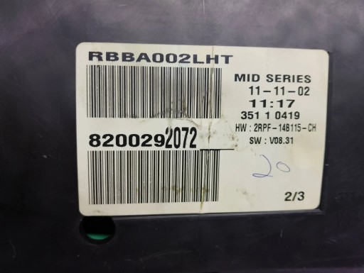 Renault Megane II 2003 Liczniki, dials 8200292072