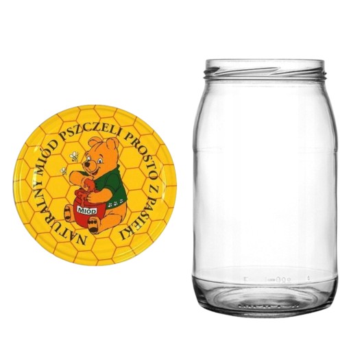 32 Szt. Słoiki Szklane 0.9 L Zakrętki 82 MM Na Przetwory Miód Zestaw