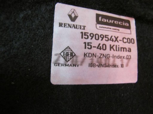 RENAULT TALISMAN Lüfter DMUCHAWA OPARCIA SITZ vorne