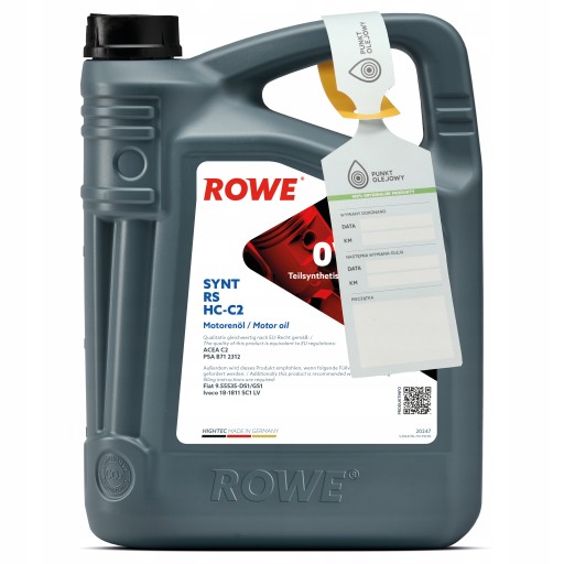 ROWE - HIGHTEC SYNT RS HC-C2 0W30 - 5л