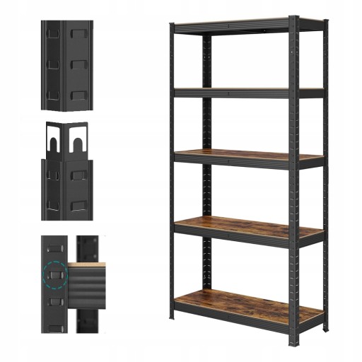 Regał stojący na książki magazynowy kuchenny 5 Półek 75x150x30 vintage Loft