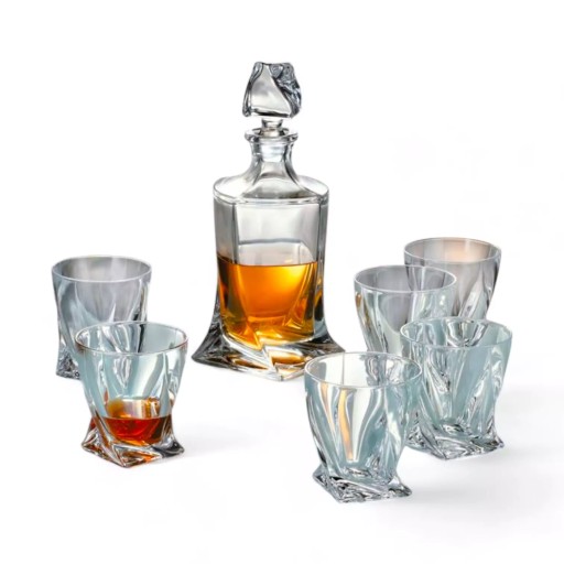Sada na whisky 16 (karafa a sklenice) Bohemia Prestige Quadro