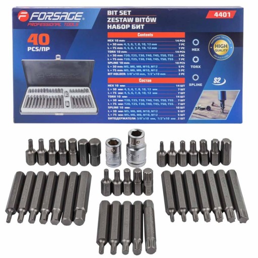 НАБІР БІТ SPLINE IMBUS TORX БІТИ 40 ЕЛ