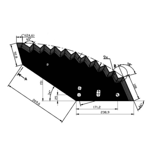 00-B13695 - Ніж для комбікорму STOLL 13800040 1380-0040 JF-стіл