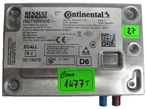 NISSAN QASHQAI МОДУЛЬ РАДИОКОНТРОЛЛЕРА 282756RN0E