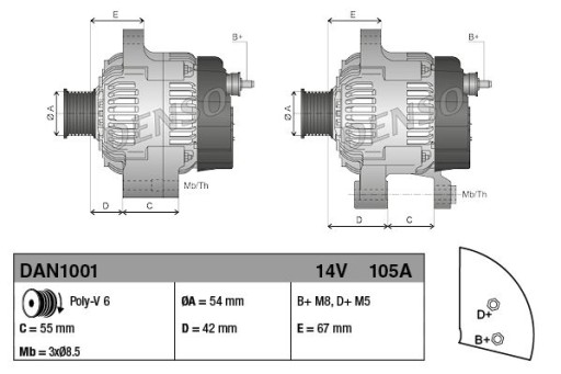 LUCLRA03391/RS1 - Генератор fiat punto evo 1.3 multijet 09- mot.199