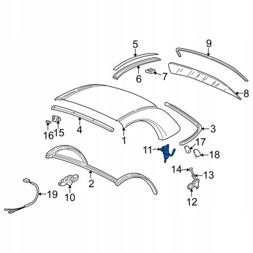 98656340302 - Ручка открывания крыши Porsche Boxster OEM новая