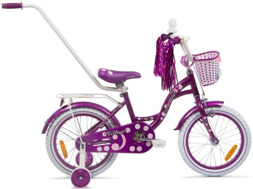 Rower dla dziewczynki Mexller 16 cali Village Rowerek dziecięcy + prowadnik