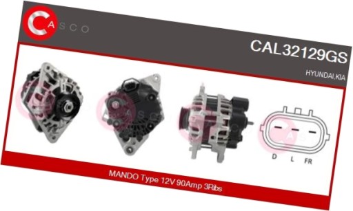 Генератор 12v 90a oe mando - casco cal32129gs