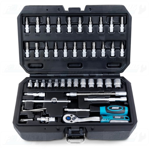 НАБІР КЛЮЧІВ ГАЙКОВИХ TORX, ТРІСПОВИК, 1/4, 46 шт.