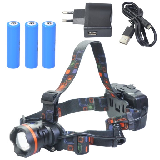 Акумуляторний світлодіодний налобний ліхтар 20 Вт IPX4 Zoom Ti