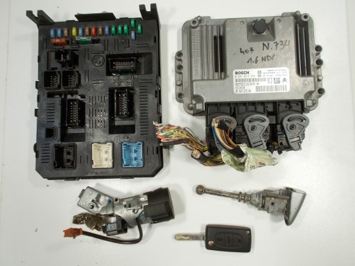 computer running board IMMO key lock cylinder PEUGEOT 407 HDI 0281013332 9664257580