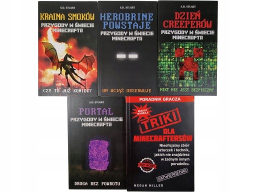 Zdjęcie egzemplarza: Minecraft Przygody + Poradnik Gracza / zestaw 5 książek / S.D. Stuart