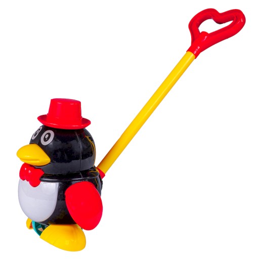 Штовхач пінгвін з ручкою Anek