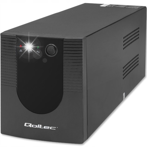 Джерело безперебійного живлення ups qoltec 1500w/900w 2x 9ah комп'ютерний маршрутизатор зарядний пристрій