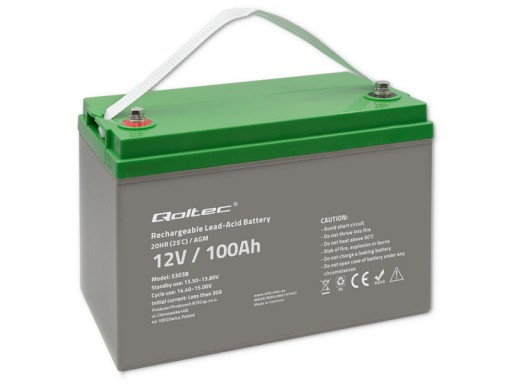 Аккумулятор qoltec 53038 100ah 12v