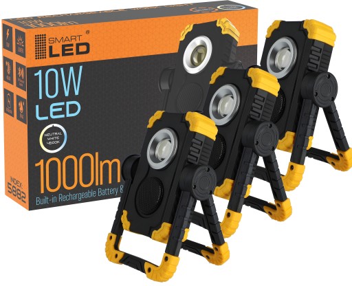 Галогенный светодиодный прожектор аккумуляторный динамик синий