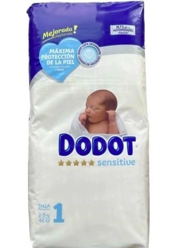Підгузки Dodot Sensitive розмір 1 2-5 кг 46 шт.