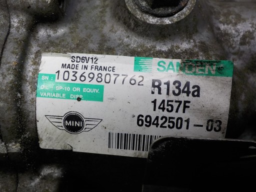 MINI COOPER R56 Klimakompressor klimaanlage 6942501-03