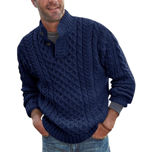 Pánsky sveter s pologolfom s dlhým rukávom