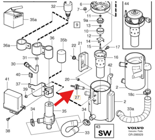 Свеча накаливания стояночного обогревателя b5 b6 d5 volvo s80 s60 v70 oe 3730104