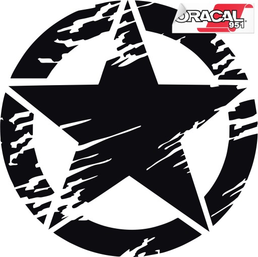 Стікер автомобіля зірка джип 60x60cm чорний матовий