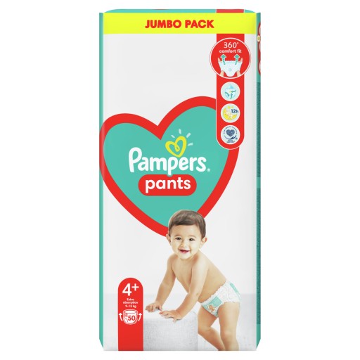 Pampers Pieluchomajtki Rozmiar 4 50Sztuk 9kg-15kg