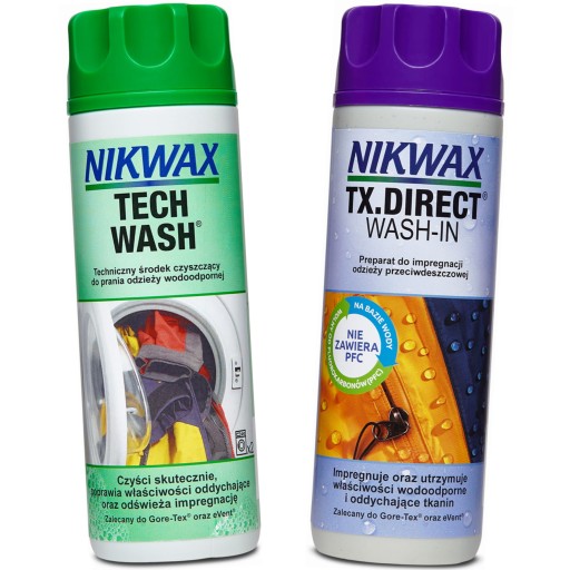 PL: Nikwax Tech Wash & TX. Direct Wash-In. 