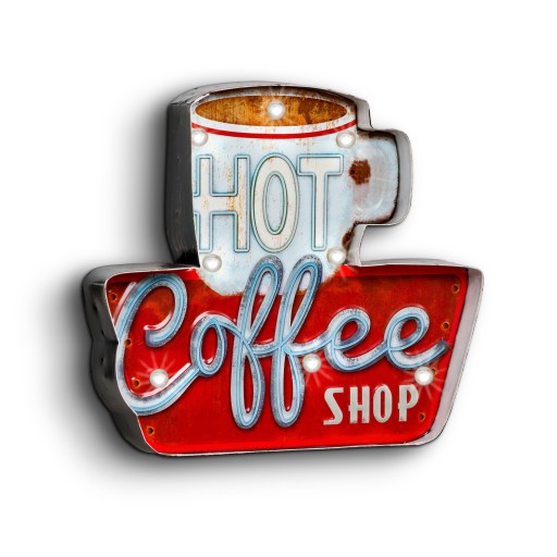 Освещенная вывеска 3D Coffee Shop Hit gift USA