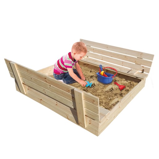 ПІСОЧНИЦЯ ДЕРЕВ'ЯНІ ЛАВКИ ПРИРОДА НА ЗАМОК 150х150см