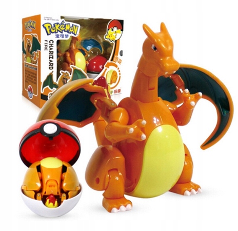 Затиск для покеболу + складна фігурка Покемона Чарізарда