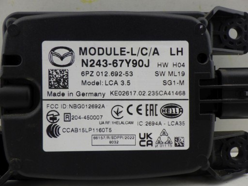 MAZDA MX5 MX-5 16- RADAR SENSOR DISTRONIC ACC levý N243-67Y90J