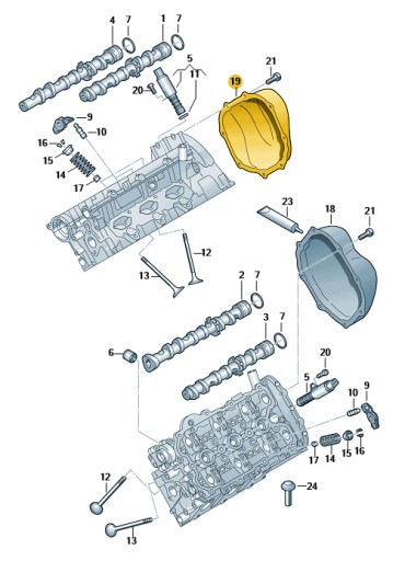 cover cover of the gear upper ASO AUDI A4 A6 A8