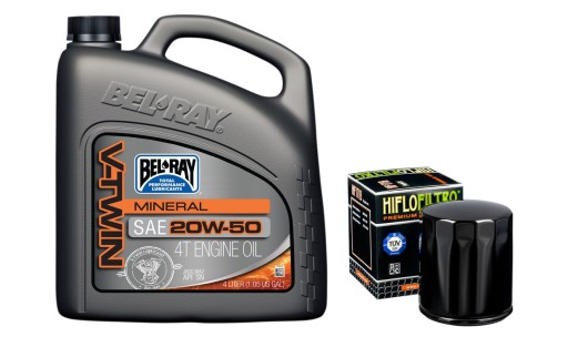 BEL-RAY V-TWIN OIL 20W50 4L 4T MINERAL + FILRT HF171B для HARLEY