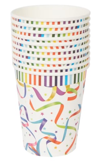 ПАПЕРОВІ СТАКАНКИ ДЛЯ ВЕЧІРКИ З НАБОРОМ ВІЗЕРУНКІХ 10 шт