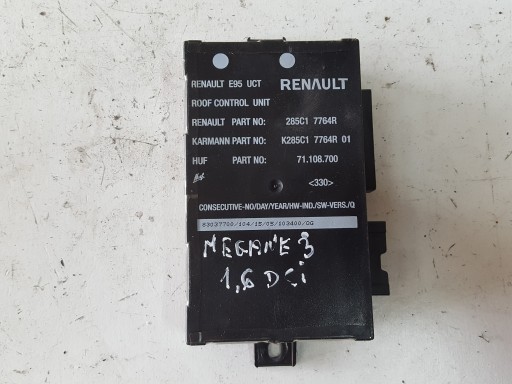 Renault megane 3 iii lift cabrio cc модуль контроллера крыши 285c1 7764r