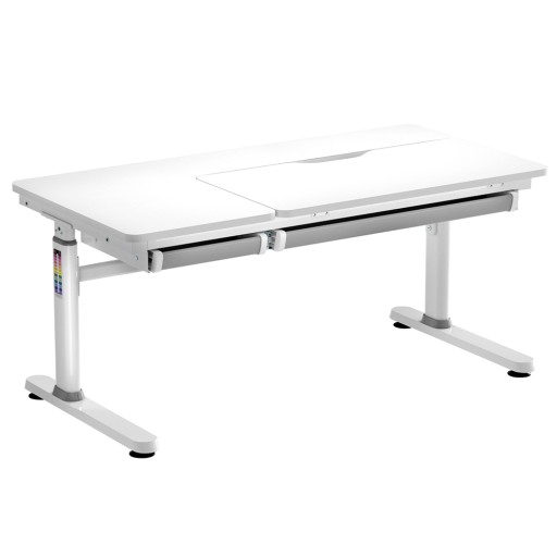 Manuálne nastaviteľný biely písací stôl Spacetronik XD 120x60 s dvoma zásuvkami